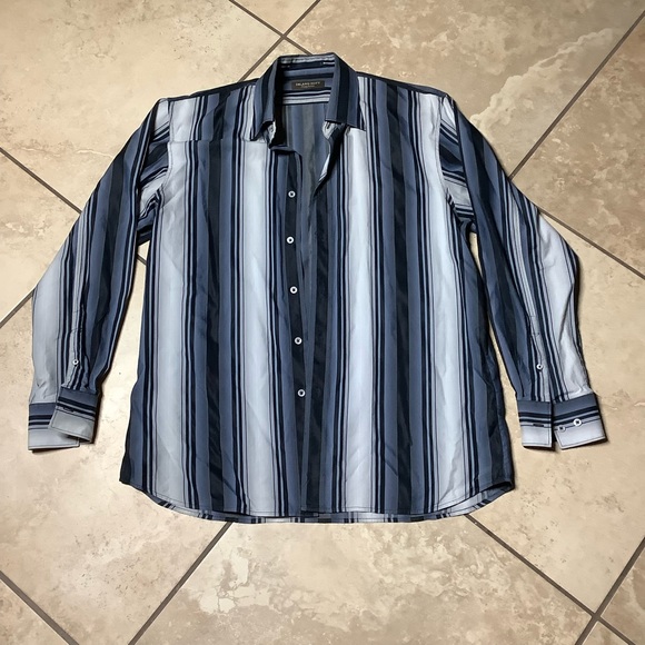 🍒 SHIRT BUTTON DOWN STRIPED BLUE MEN TOMMY BAHAMA ISLAND SOFT LONG SLEEVE GUY - Picture 2 of 10